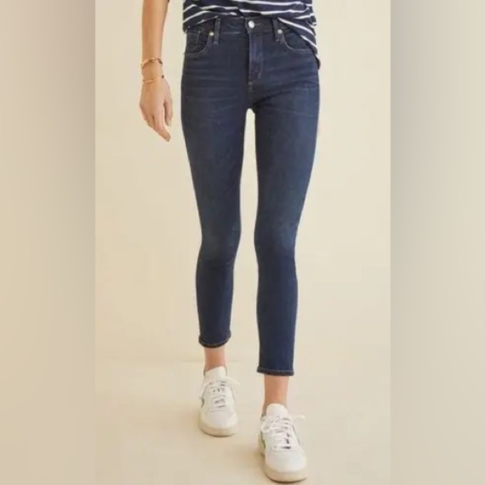Agolde high rise skinny crop jeans dark indigo wash size 24